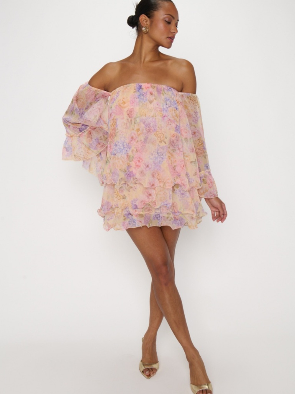 Show Me Your Mumu | Fiona Mini Dress - Pale Yellow Blooms